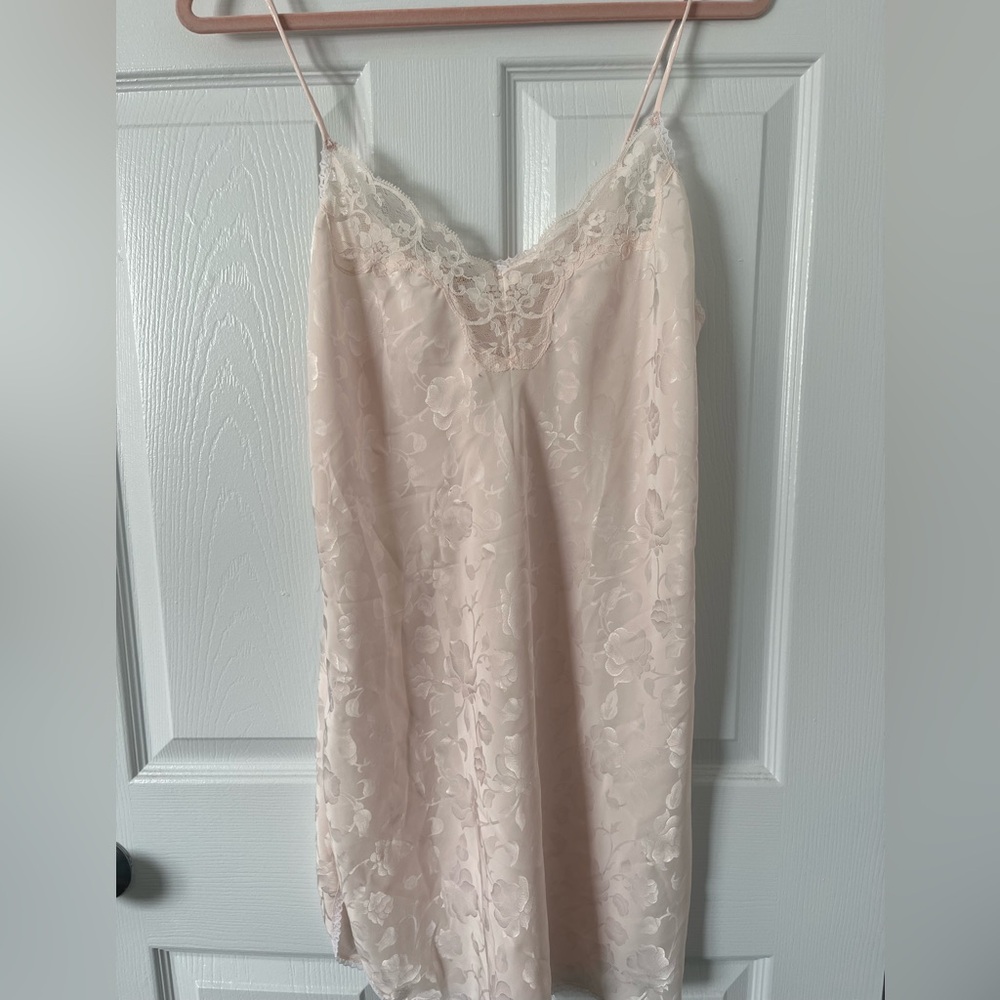 Delicate Lace Trim Blush Chemise